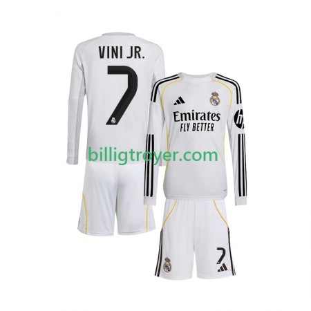 Billige Fotballdrakter Real Madrid Vinicius Junior 7 Barn Hjemmedraktsett 2025/26 Langermet